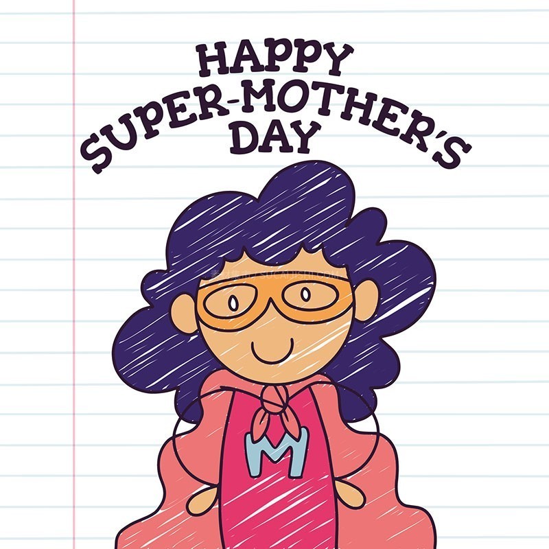 7张母亲节彩铅手绘插画，AI源文件